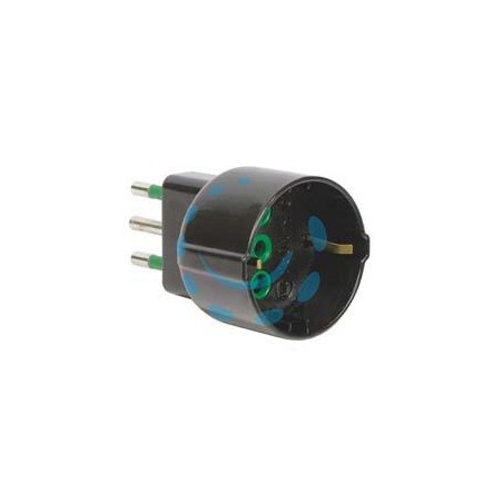 ADATTATORE SCHUKO 2 POLI + TERRA 10A NERO - nero 82121