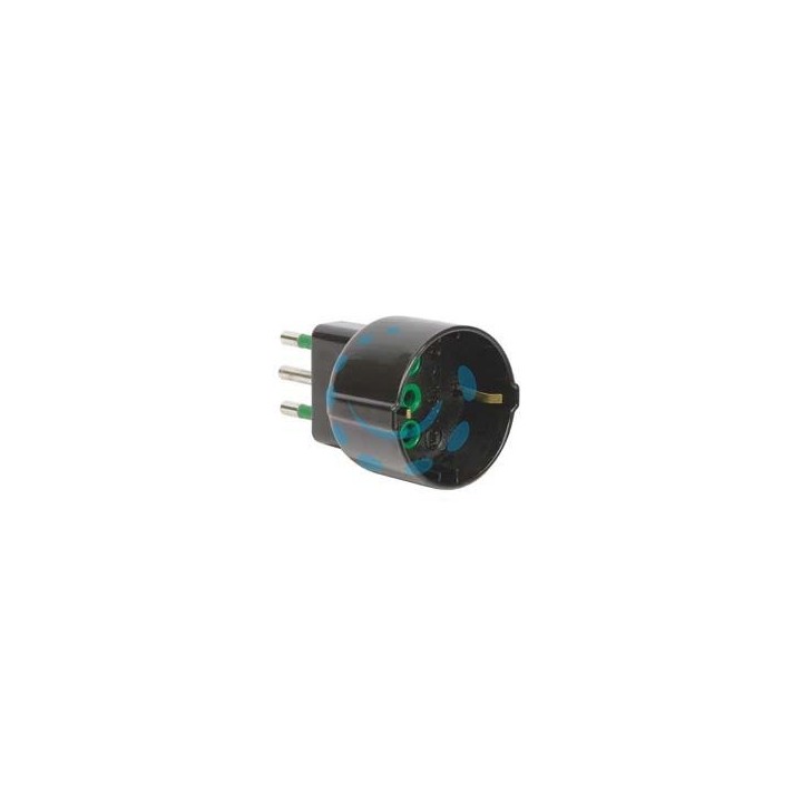 ADATTATORE SCHUKO 2 POLI + TERRA 10A NERO - nero 82121
