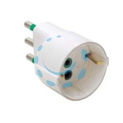 ADATTATORE SCHUKO 2 POLI + TERRA 16A BIANCO - bianco 82130