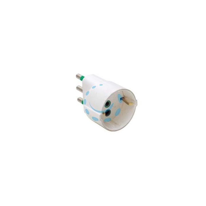 ADATTATORE SCHUKO 2 POLI + TERRA 16A BIANCO - bianco 82130