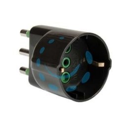 ADATTATORE SCHUKO 2 POLI + TERRA 16A NERO - nero 82131
