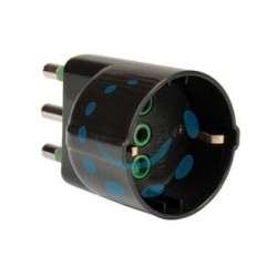 ADATTATORE SCHUKO 2 POLI + TERRA 16A NERO - nero 82131