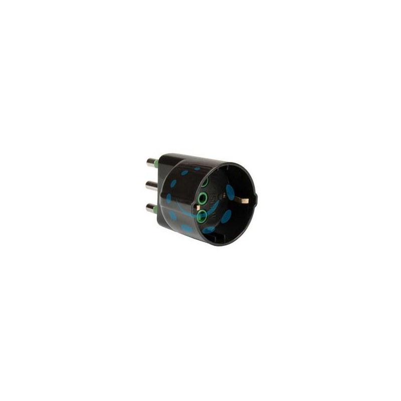 ADATTATORE SCHUKO 2 POLI + TERRA 16A NERO - nero 82131