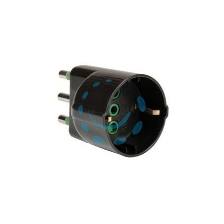 ADATTATORE SCHUKO 2 POLI + TERRA 16A NERO - nero 82131