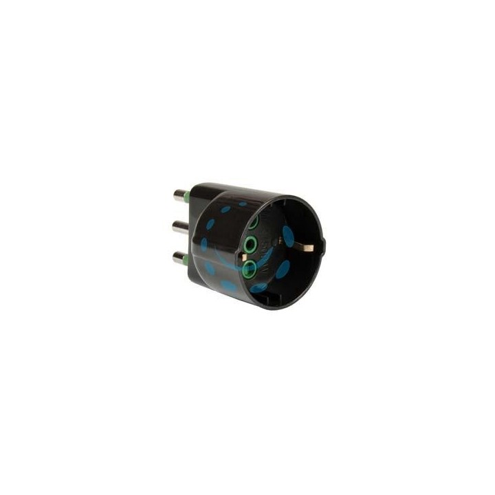 ADATTATORE SCHUKO 2 POLI + TERRA 16A NERO - nero 82131