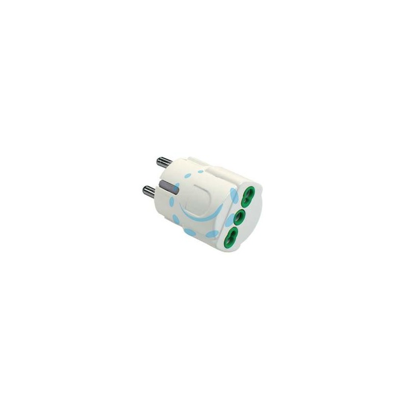 ADATTATORE SCHUKO 2 POLI + TERRA 16A - bianco 81090