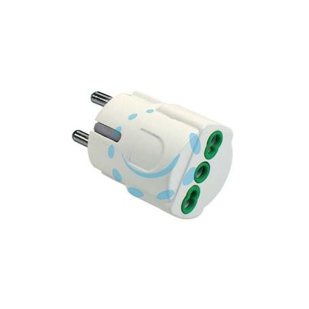 ADATTATORE SCHUKO 2 POLI + TERRA 16A - bianco 81090
