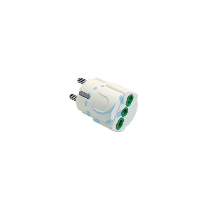 ADATTATORE SCHUKO 2 POLI + TERRA 16A - bianco 81090