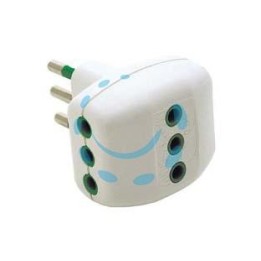 ADATTATORE TRIPLO 2 POLI + TERRA 10A BIANCO - bianco 82200