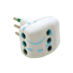 ADATTATORE TRIPLO 2 POLI + TERRA 10A BIANCO - bianco 82200
