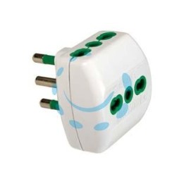 ADATTATORE TRIPLO 2 POLI + TERRA 16A BIANCO - bianco 82180