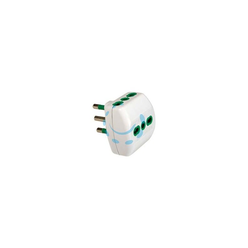 ADATTATORE TRIPLO 2 POLI + TERRA 16A BIANCO - bianco 82180