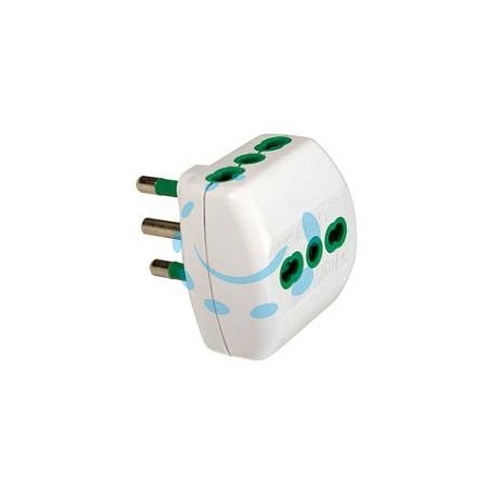 ADATTATORE TRIPLO 2 POLI + TERRA 16A BIANCO - bianco 82180