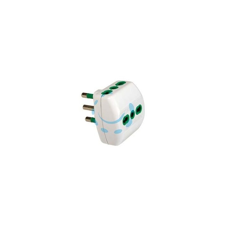 ADATTATORE TRIPLO 2 POLI + TERRA 16A BIANCO - bianco 82180