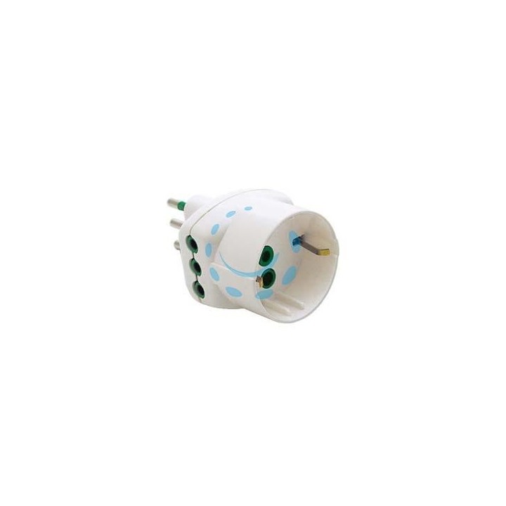 ADATTATORE TRIPLO 2 POLI + TERRA SCHUKO BIANCO - bianco 82210