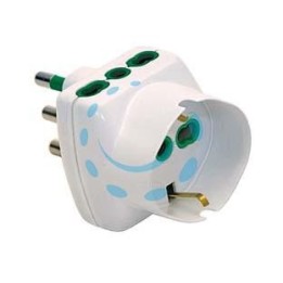 ADATTATORE TRIPLO SCHUKO 2 POLI + TERRA 16A VERTICAL SYSTEM - bianco 82240