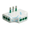 ADATTATORE TRIPLO PIATTO 2 POLI + TERRA 16A - bianco 82220