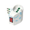 ADATTATORE DOPPIO SCHUKO 2 POLI + TERRA 10A CON INTERRUTTORE - bianco 87310