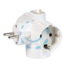 ADATTATORE TRIPLO SCHUKO 2 POLI + TERRA 16A CON INTERRUTTORE BIPOLARE - bianco 82260
