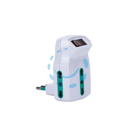 ADATTATORE TRIPLO SHUKO 2 POLI + TERRA 10A CON INTERRUTTORE - bianco 87315