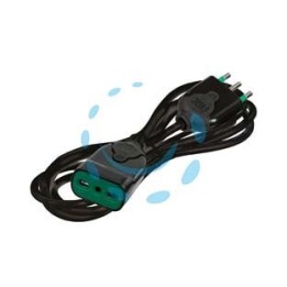 PROLUNGA ELETTRICA LINEARE BIPASSO NERA - mt.3 - 3 x mmq.1 92691