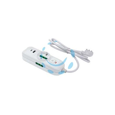 MULTIPRESA 3 POSTI BIPASSO +2 USB +1 SCHUKO "LINEA RETAIL" - 474124 bianca