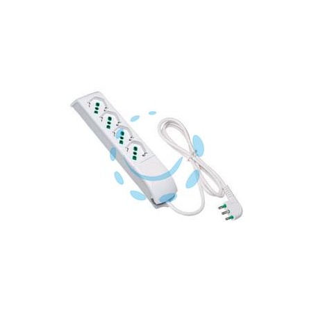 MULTIPRESA 4 POSTI BIPASSO + SCHUKO - bianco 410110