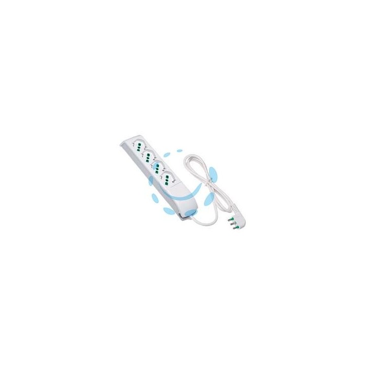 MULTIPRESA 4 POSTI BIPASSO + SCHUKO - bianco 410110