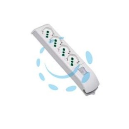 MULTIPRESA 4 POSTI BIPASSO + SCHUKO CON INTERRUTTORE SENZA CAVO - bianca 410120