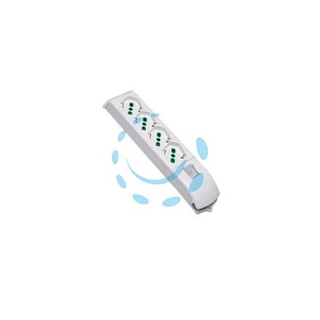 MULTIPRESA 4 POSTI BIPASSO + SCHUKO CON INTERRUTTORE SENZA CAVO - bianca 410120