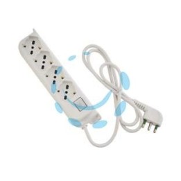 MULTIPRESA 4 POSTI BIPASSO + SCHUKO C/INTERRUTT."LINEA RETAIL" BIANCA - bianca 47420