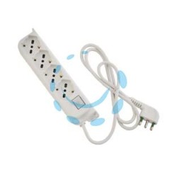MULTIPRESA 4 POSTI BIPASSO + SCHUKO C/INTERRUTT."LINEA RETAIL" BIANCA - bianca 47420
