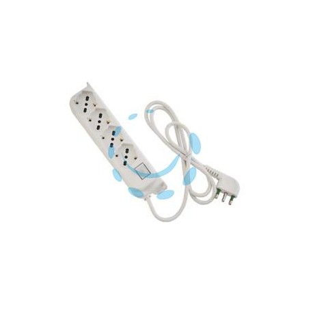 MULTIPRESA 4 POSTI BIPASSO + SCHUKO C/INTERRUTT."LINEA RETAIL" BIANCA - bianca 47420