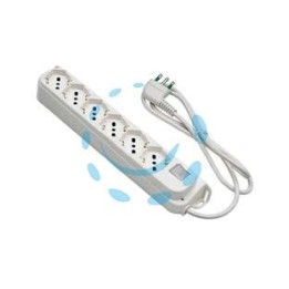 MULTIPRESA 6 POSTI BIPASSO + SCHUKO C/INTERRUTT. "LINEA RETAIL" BIANCA - bianca 47430