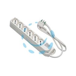 MULTIPRESA 6 POSTI BIPASSO + SCHUKO C/INTERRUTT. "LINEA RETAIL" BIANCA - bianca 47430