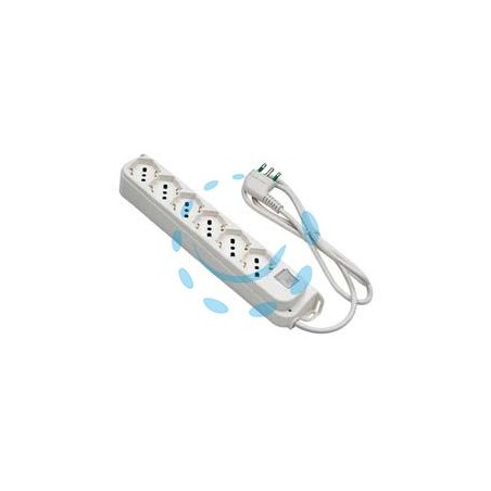 MULTIPRESA 6 POSTI BIPASSO + SCHUKO C/INTERRUTT. "LINEA RETAIL" BIANCA - bianca 47430