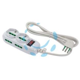 MULTIPRESA 2 BIP. + SCH. + 4 BIP.LATER. C/INTER. "LINEA RETAIL" BIANCA - bianca 474144 