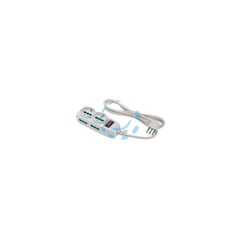 MULTIPRESA 2 BIP. + SCH. + 4 BIP.LATER. C/INTER. "LINEA RETAIL" BIANCA - bianca 474144 