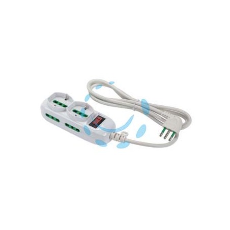 MULTIPRESA 2 BIP. + SCH. + 4 BIP.LATER. C/INTER. "LINEA RETAIL" BIANCA - bianca 474144 