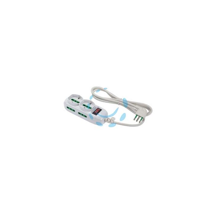 MULTIPRESA 2 BIP. + SCH. + 4 BIP.LATER. C/INTER. "LINEA RETAIL" BIANCA - bianca 474144 