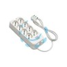 MULTIPRESA 4+4 POSTI BIPASSO + SCHUKO C/INTERR. "LINEA RETAIL" BIANCA - bianca 47440