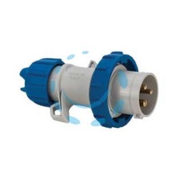 SPINA INDUSTRIALE VOLANTE BLU 2P+T 16A IP67 - cablaggio rapido 70140