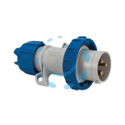 SPINA INDUSTRIALE VOLANTE BLU 2P+T 16A IP67 - cablaggio a vite 70140V