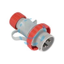 SPINA INDUSTRIALE VOLANTE ROSSA 3P+N+T 16A IP67 - cablaggio rapido 70145