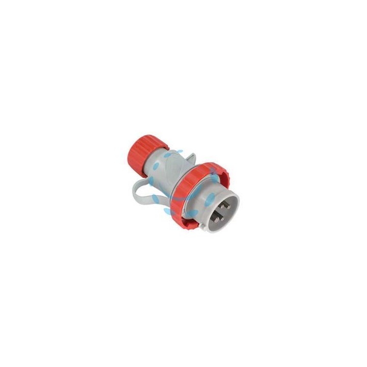 SPINA INDUSTRIALE VOLANTE ROSSA 3P+N+T 16A IP67 - cablaggio a vite 70145V