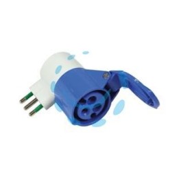 ADATTATORE INDUSTRIALE CON SPINA 16A E PRESA CEE 309 - 16A colore blu 73000
