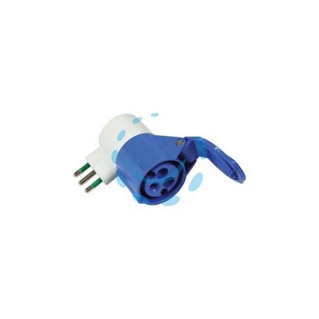 ADATTATORE INDUSTRIALE CON SPINA 16A E PRESA CEE 309 - 16A colore blu 73000