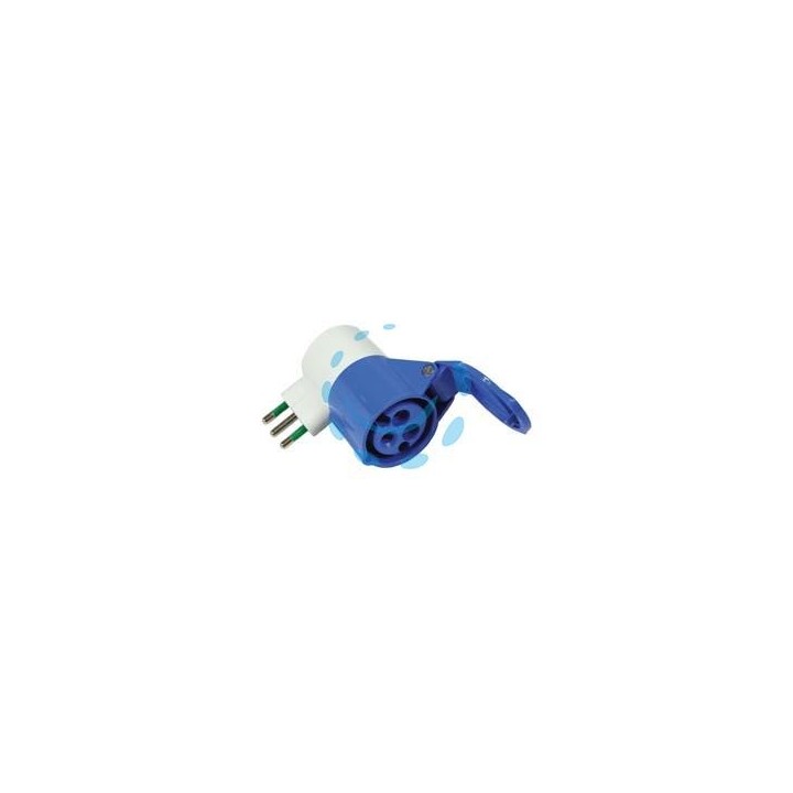 ADATTATORE INDUSTRIALE CON SPINA 16A E PRESA CEE 309 - 16A colore blu 73000