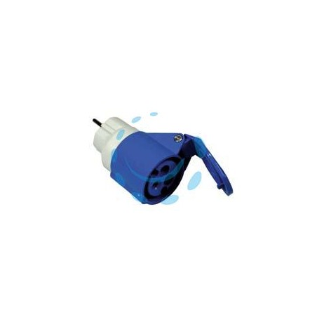 ADATTATORE INDUSTRIALE CON SPINA SCHUKO 16A E PRESA CEE 309 - 16A colore blu 73001