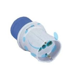 ADATTATORE INDUSTRIALE CON SPINA CEE 309 IP44 E PRESA BIPASSO E SCHUKO - 16A colore blu 73100